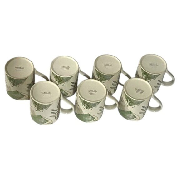 Corelle Textured Leaves 3 7/8" Stoneware Mugs Set of 7 - Picture 6 of 9